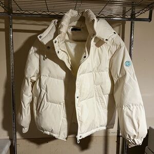 DKNY Off-White Puffer Coat